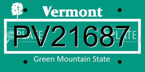 PV21687 Vermont License Plate