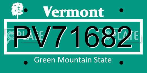 PV71682 Vermont License Plate