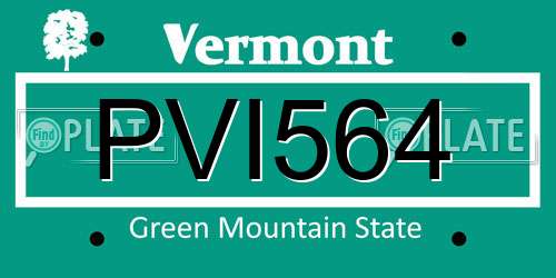 PVI564 Vermont License Plate