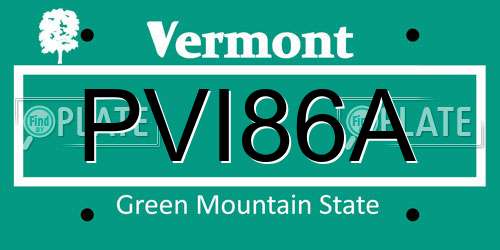 PVI86A Vermont License Plate