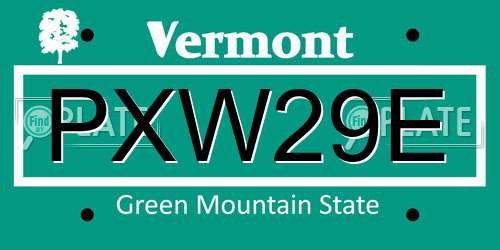 PXW29E Vermont License Plate