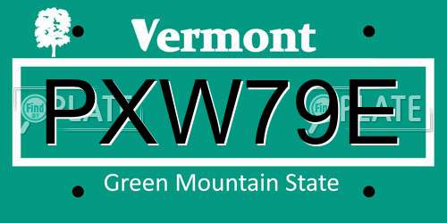PXW79E Vermont License Plate