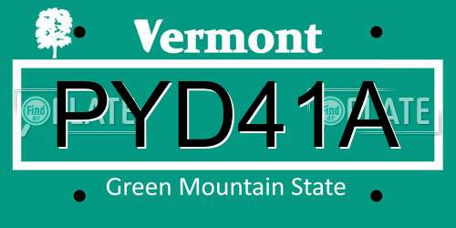 PYD41A Vermont License Plate