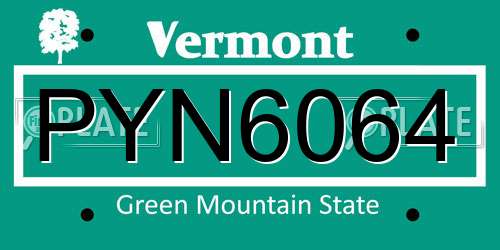 PYN6064 Vermont License Plate