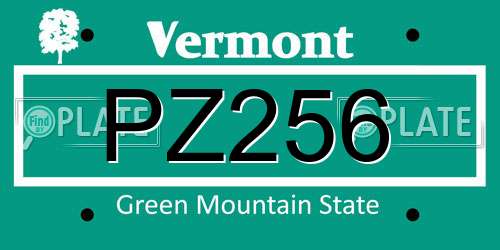 PZ256 Vermont License Plate