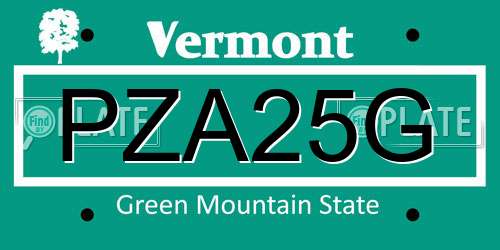 PZA25G Vermont License Plate