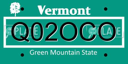 Q02OCO Vermont License Plate
