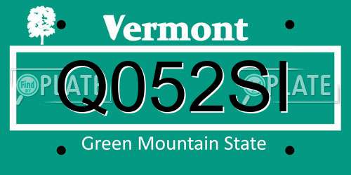 Q052SI Vermont License Plate