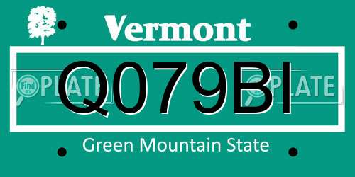 Q079BI Vermont License Plate