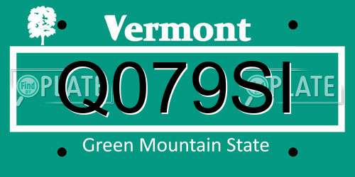 Q079SI Vermont License Plate