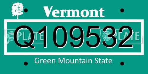 Q109532 Vermont License Plate