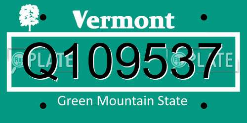 Q109537 Vermont License Plate