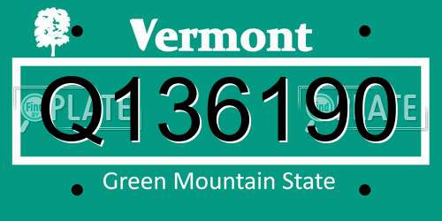 Q136190 Vermont License Plate