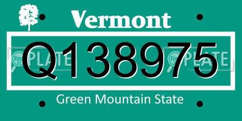 Q138975 Vermont License Plate