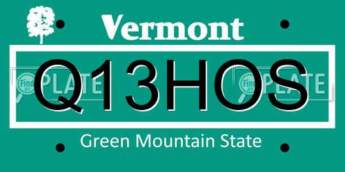 Q13HOS Vermont License Plate