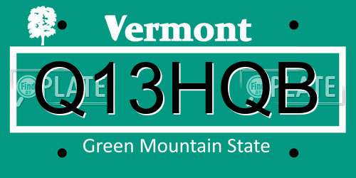 Q13HQB Vermont License Plate