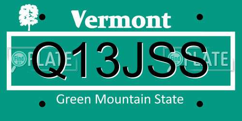 Q13JSS Vermont License Plate