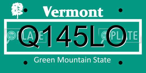 Q145LO Vermont License Plate