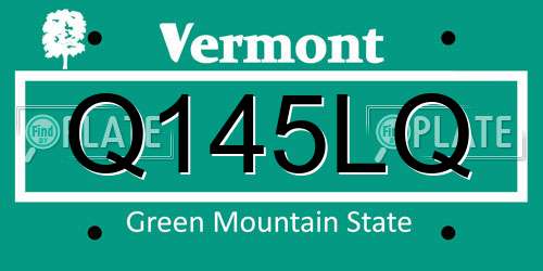 Q145LQ Vermont License Plate