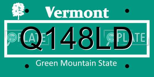 Q148LD Vermont License Plate