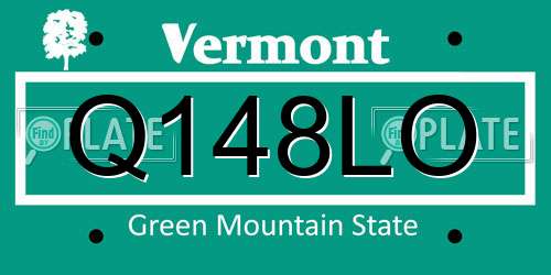Q148LO Vermont License Plate