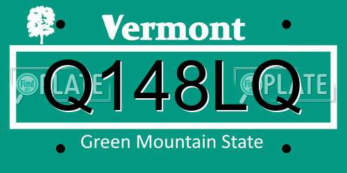 Q148LQ Vermont License Plate