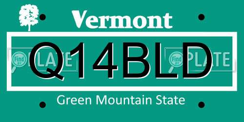 Q14BLD Vermont License Plate