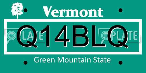Q14BLQ Vermont License Plate