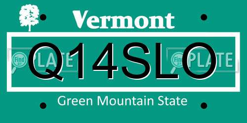 Q14SLO Vermont License Plate