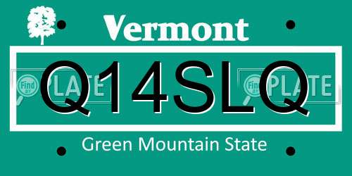 Q14SLQ Vermont License Plate