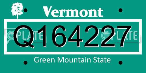 Q164227 Vermont License Plate