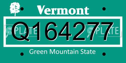 Q164277 Vermont License Plate