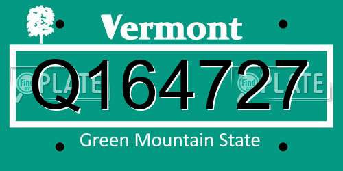 Q164727 Vermont License Plate