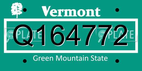 Q164772 Vermont License Plate