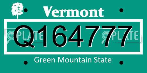 Q164777 Vermont License Plate