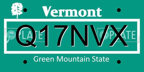 Q17NVX Vermont License Plate