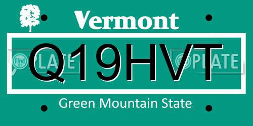 Q19HVT Vermont License Plate