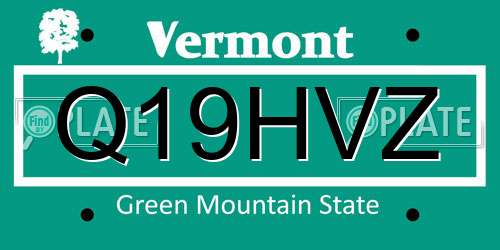 Q19HVZ Vermont License Plate