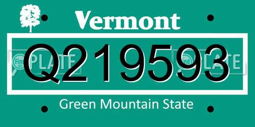Q219593 Vermont License Plate