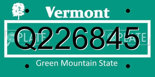Q226845 Vermont License Plate