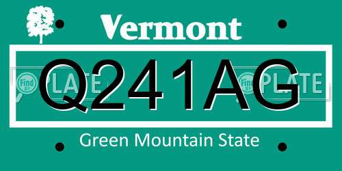 Q241AG Vermont License Plate