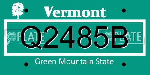 Q2485B Vermont License Plate
