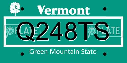 Q248TS Vermont License Plate