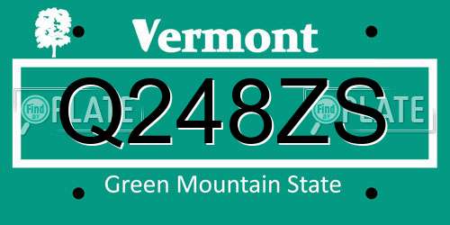 Q248ZS Vermont License Plate