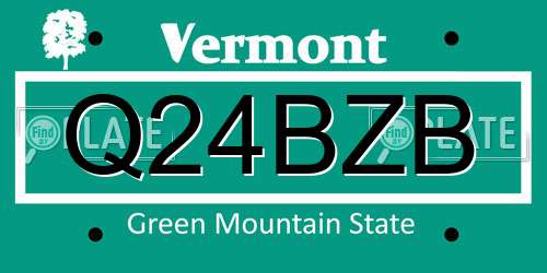 Q24BZB Vermont License Plate