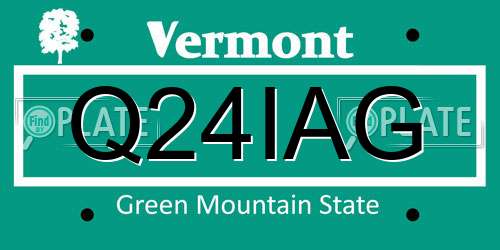 Q24IAG Vermont License Plate