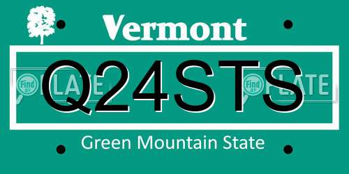 Q24STS Vermont License Plate