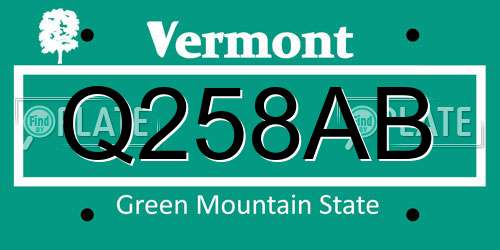 Q258AB Vermont License Plate