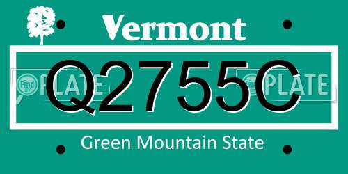 Q2755C Vermont License Plate