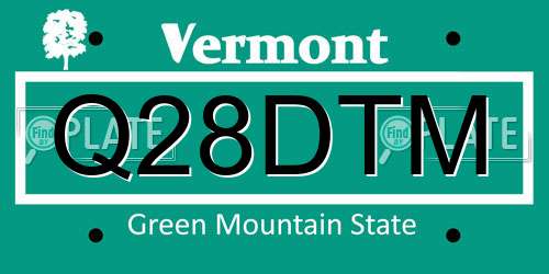 Q28DTM Vermont License Plate